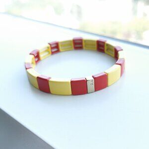 Roxanne Assoulin - Rainbow Brite Gold Red Yellow Stretch Bracelet